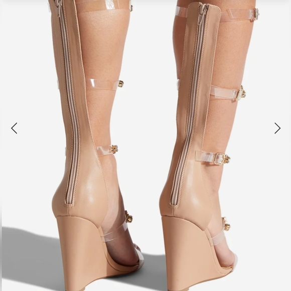 COPY - BEDAZZLED Gladiator Wedge Sandals size 9 *NEW* - Picture 4 of 5